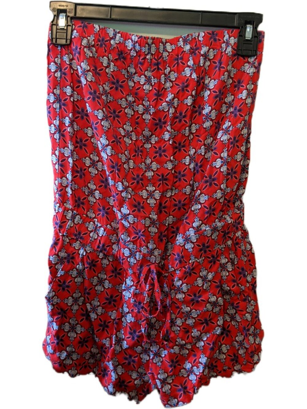 Aeropostale Red Blue Geometric Floral Print Strapless Tube Romper Boho Festival